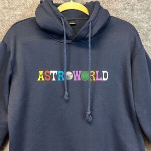 ASTROWORLD‎ Hoodie Men's Large Blue Wish You Were Here Concert Fleece Pullover